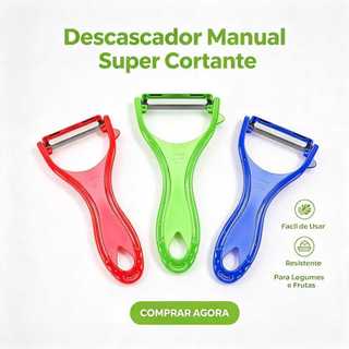 Descascador de Legumes Verduras Frutas Plástico Lamina Inox Para Cozinha Multifuncional Cabo Ergonômico Alta Precisão