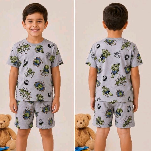 Pijama Infantil Menino Manga Curta e Short Estampas Sortidas Tam 2 ao 6
