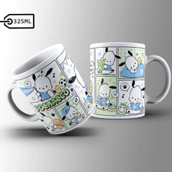 Caneca Pochacco Hello Kitty Sanrio | Fofo Icons Cuty Gibi | 325ML | Porcelana ou Plástico