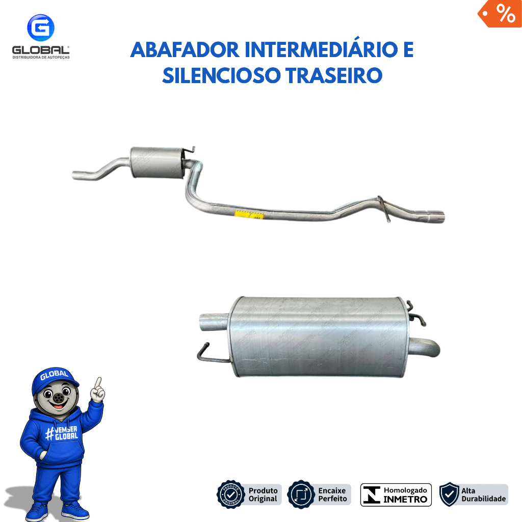 Silencioso Traseiro e Abafador Intermediário Ecosport 1.0 1.6 Scapex