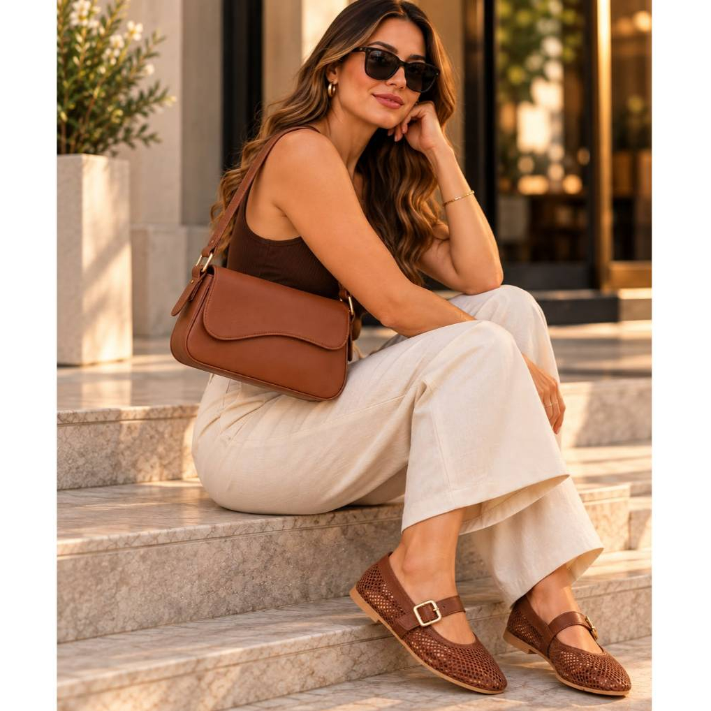 kit Bolsa e Sapatilha Feminina Mary Jane Look Completo e Confortável