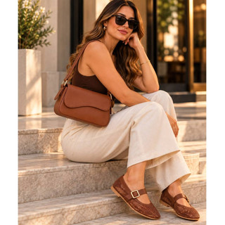 kit Bolsa e Sapatilha Feminina Mary Jane Look Completo e Confortável