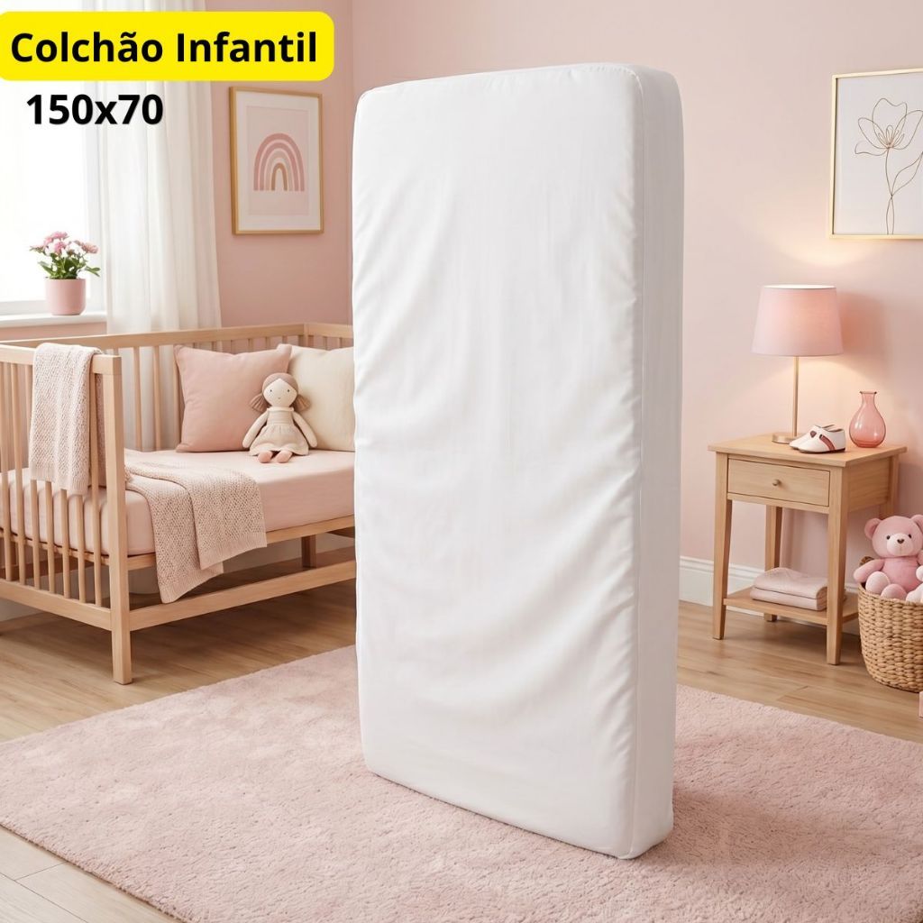 Colchão Mini Cama Infantil 150x70 Premium Conforto  Seguro Espuma Menino Menina Juvenil Antialergico