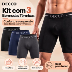 Kit 3 Bermudas Termicas Sem Costura Microfibra Confortavel Para Treino E Atividades Fisicas