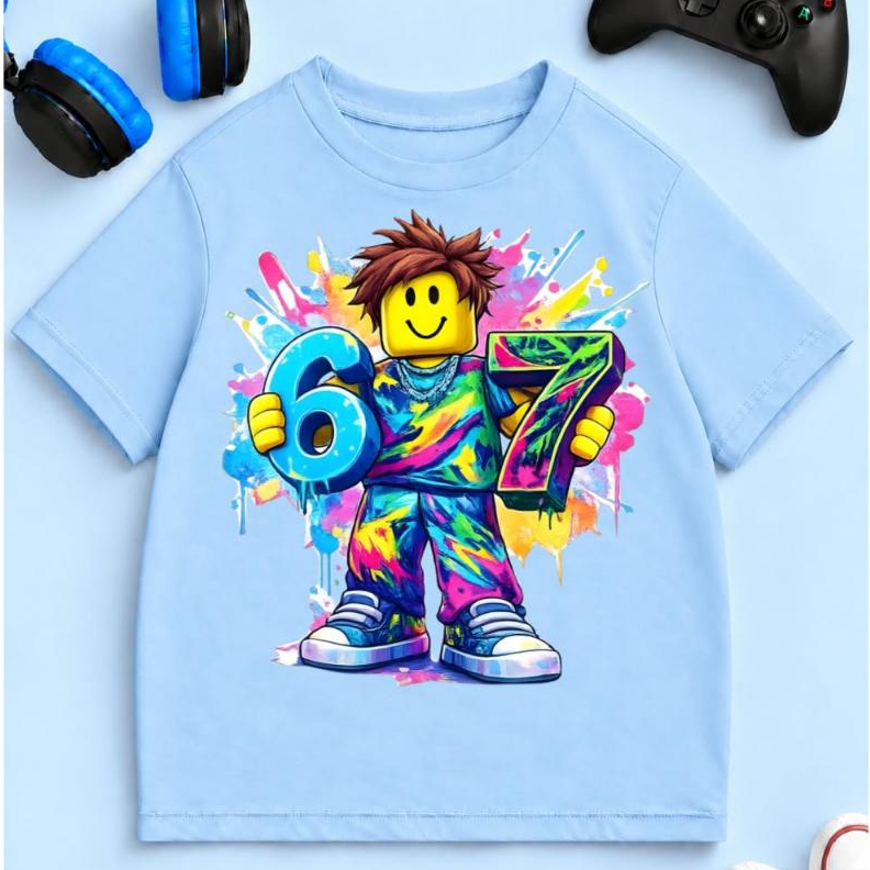 Camiseta infantil com varias cores e tamanhos do 2 ao 16 estampa divertida e cheia de estilo.