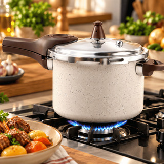 Panela de Pressão Fechamento Externo Ceramic Antiaderente 4,2 Litros Premium Fogão Gás