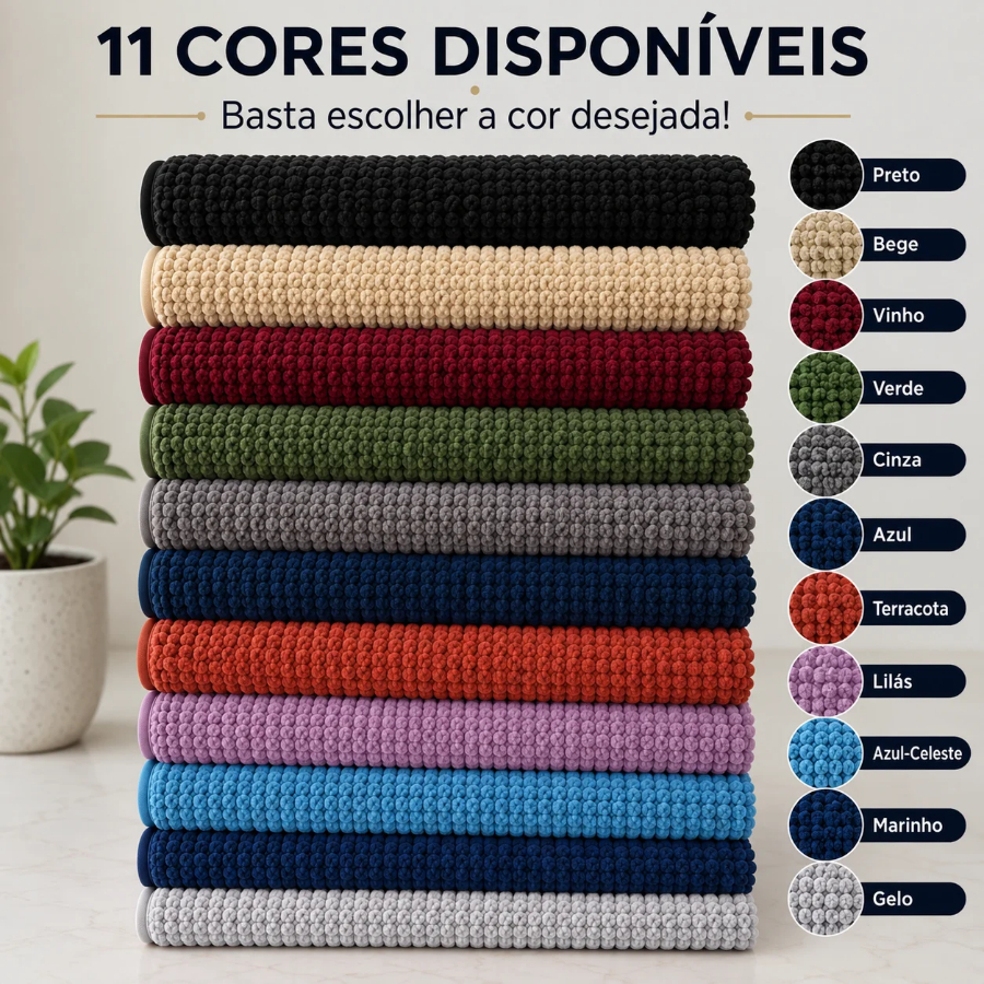Tapete Bolinha Kit 4 Unidades Microfibra Banheiro 38x58 Antiderrapante Alta Absorção Macio