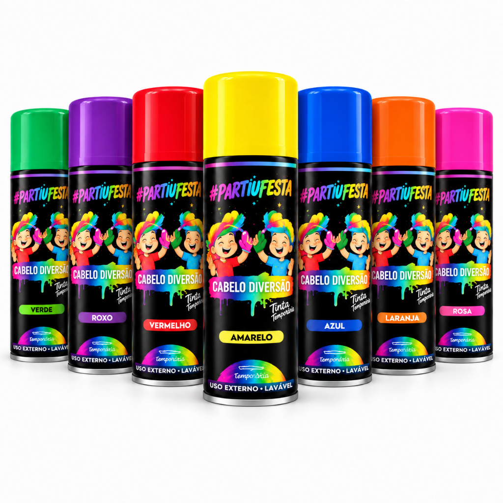 Tinta Temporária Para Cabelo 120ml #PartiuFesta Cabelo Maluco Dia Das Crianças