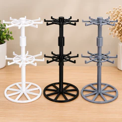 Suporte Expositor Porta Chaveiros Giratório De Mesa Display Com Base Estável 2 Niveis