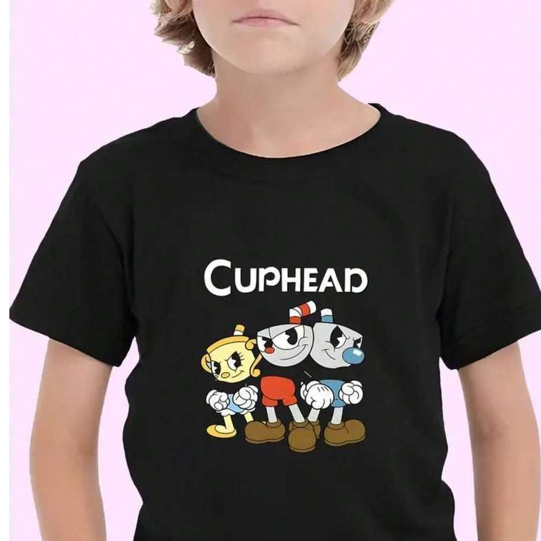 Camiseta Infantil Juvenil Cuphead Jogo Algodão Premium