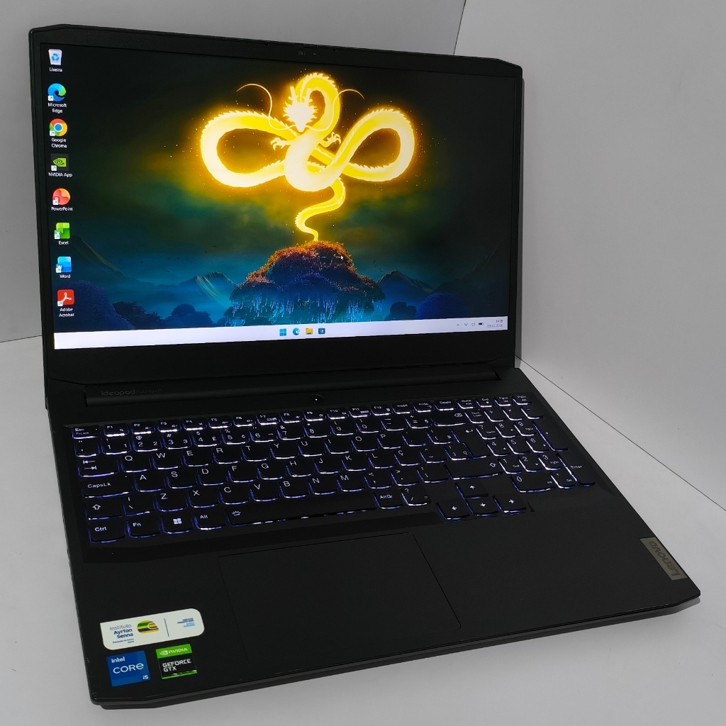 Notebook Lenovo Gaming 3i, Core i5 11ª, GTX 1650 ,16GB RAM, 512GB SSD NVMe, 15.6P FHD IPS, Windows 11