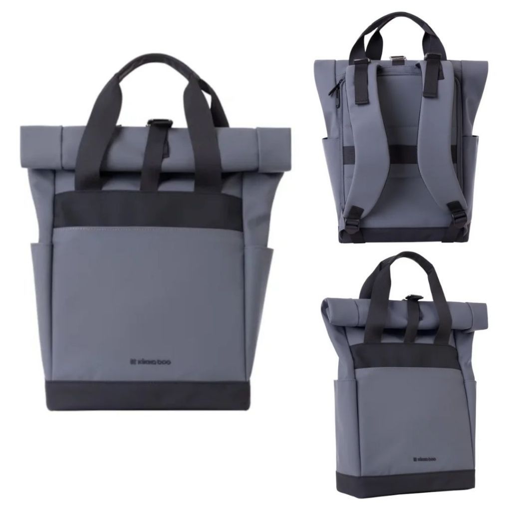 Bolsa Mochila Maternidade 2 em 1 Com Trocador e Porta Mamadeira Térmico Grey Cinza Cerise Kikkaboo