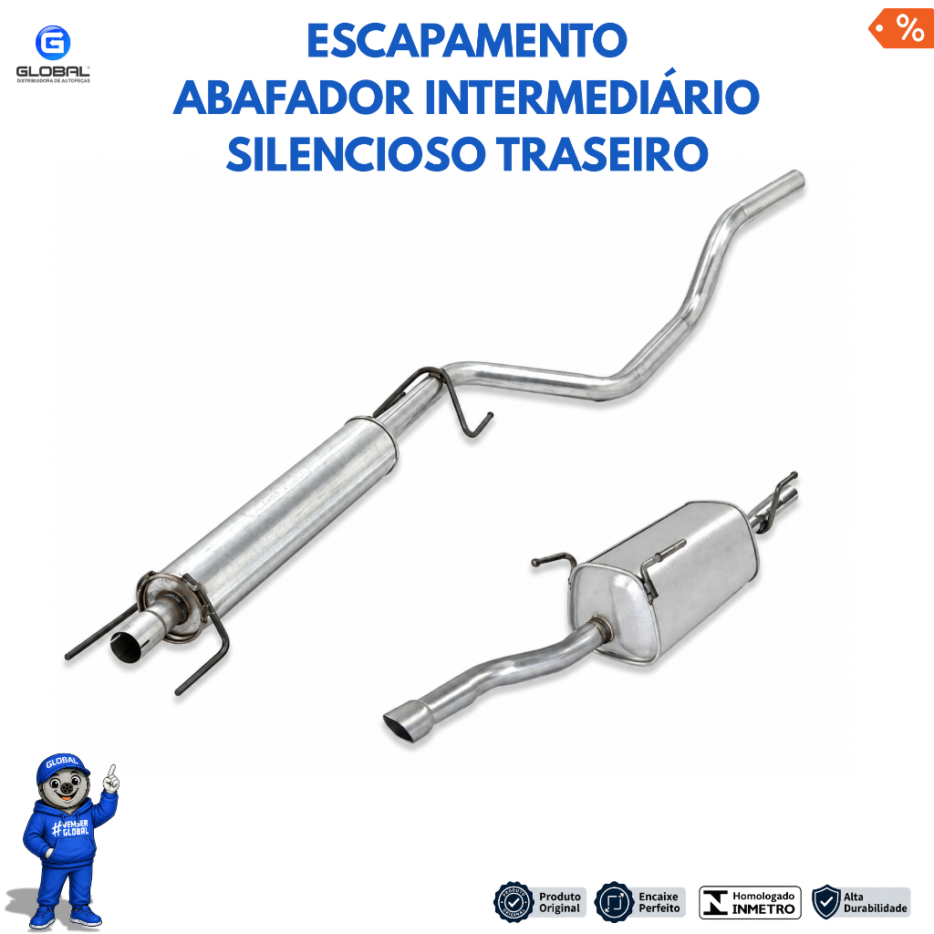Silencioso Traseiro e Intermediário Montana 1.4 1.8 8v - Encaixe Modelo original