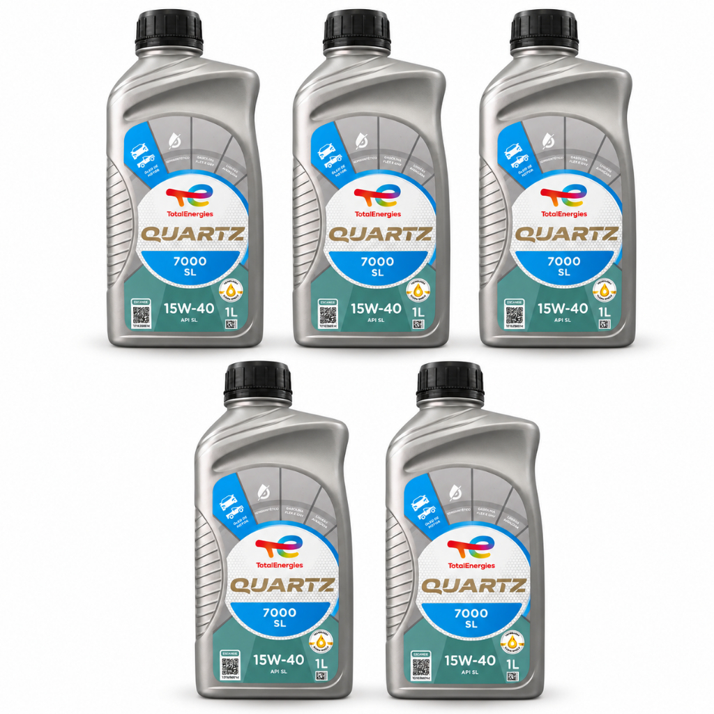 Kit 5L Óleo Motor TOTAL Quartz 7000 SL 15W40 Semissintético