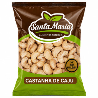 Castanha de Caju Inteira Torrada sem Sal - Santa Maria