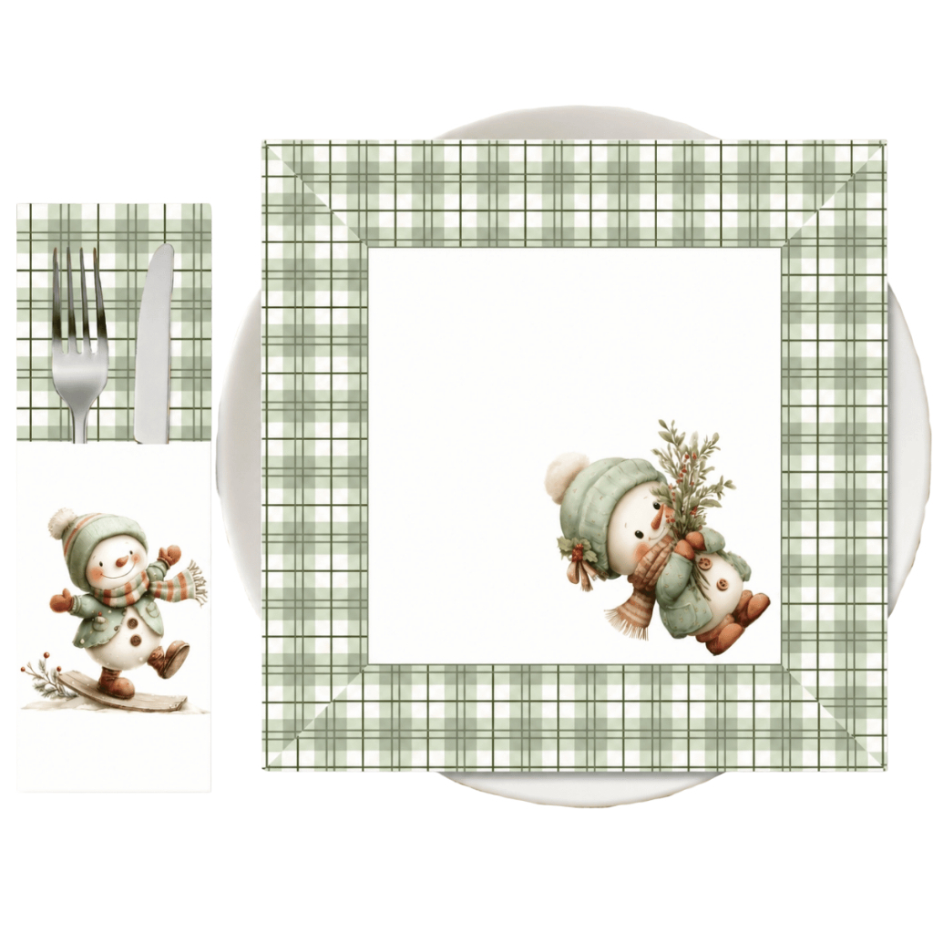 Kit 12 peças- 6 Guardanapos + 6 Porta Talher- Cozinha Mesa Posta Decoração, Ceia, Jantar, Natal