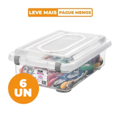 Kit 6 Caixas Organizadoras Transparentes 8,6L Top Stock Sanremo
