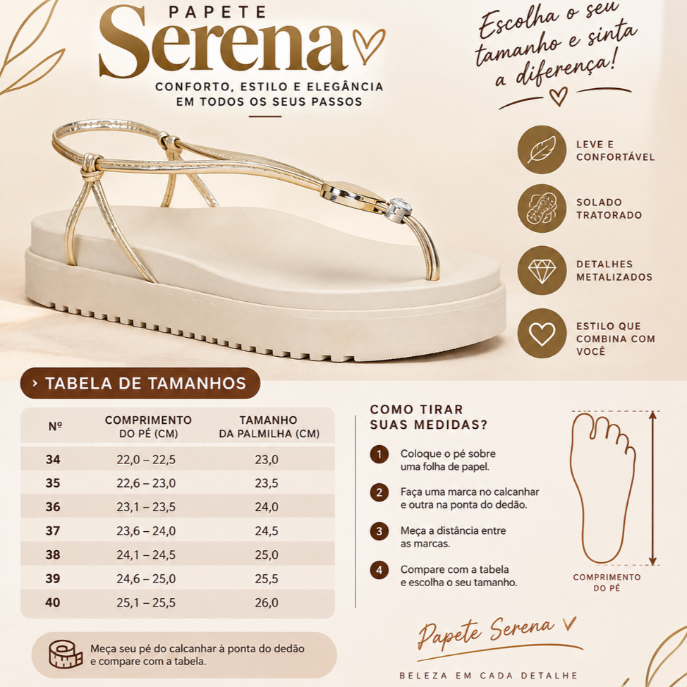 Sandália Papete Feminina Ultra Confortável Serena Lançamento 2026 , Sandália Moda Blogueira