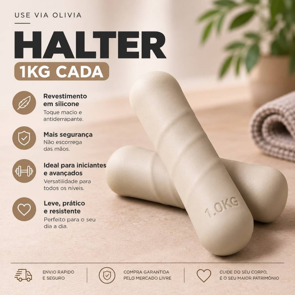 Par de Halteres Emborrachado Pilates Peso de Mão Conjunto De Halter Dumbbell 2 Kg De Silicone Musculação