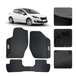 Jogo de Tapete Emborrachado para Peugeot 308 - 2010 a 2019 Automotivo Impermeavel