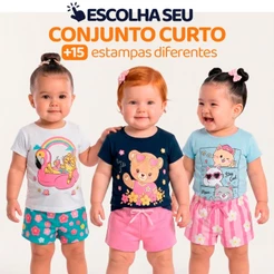 Escolha Seu Conjunto de Bebê Menina Infantil Feminino para Verão Creche Roupa de Bebê Feminina Tamanho 1 Ao 8 L02