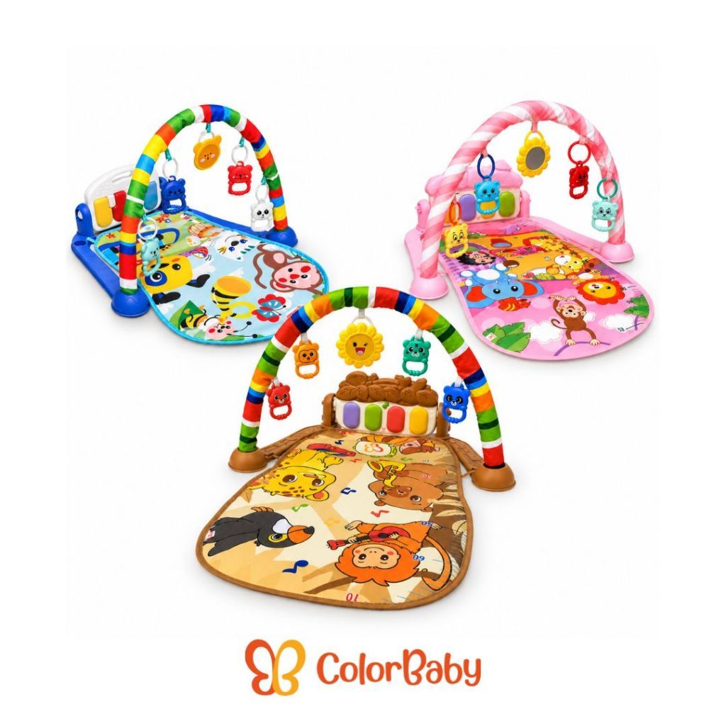 Tapete de Atividades para Bebê ColorBaby | Musical com Piano Interativo, Móbiles e Brinquedos