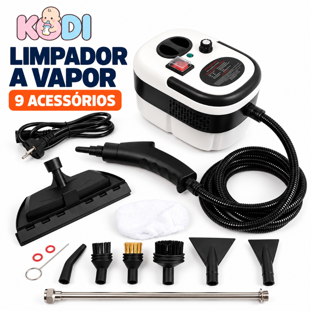 (110V) Máquina de Limpeza a Vapor 2500W Multifuncional para Casa Piso Cozinha Banheiro KODI