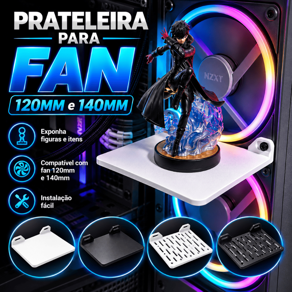 Prateleira Fan 120mm e 140mm Pc Gamer Cpu Gamer Gabinete Decoração Gamer
