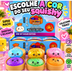 8.5cm Squishies De Bolinho Caixa De Brilho Gigante Brinquedos Sensoriais Coloridos Bola De Alívio De Estresse Presente