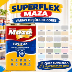 TINTA PINTURA EMBORRACHADA SUPERFLEX CORES DIVERSAS 18KG MAZA