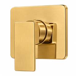 Acabamento Monocomando Quadrado para Registro Banheiro Dourado Escovado Metal Padrão Docol 3/4