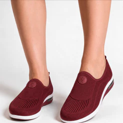 Tênis Ortopédico Feminino Ultra Conforto Benévola Knit Slip On Calce Fácil Esporão Fascite Plantar