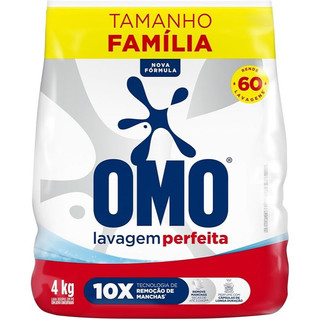 Sabão em pó OMO Lava-Roupas Pó Lavagem Perfeita Pacote Família - 4 kg