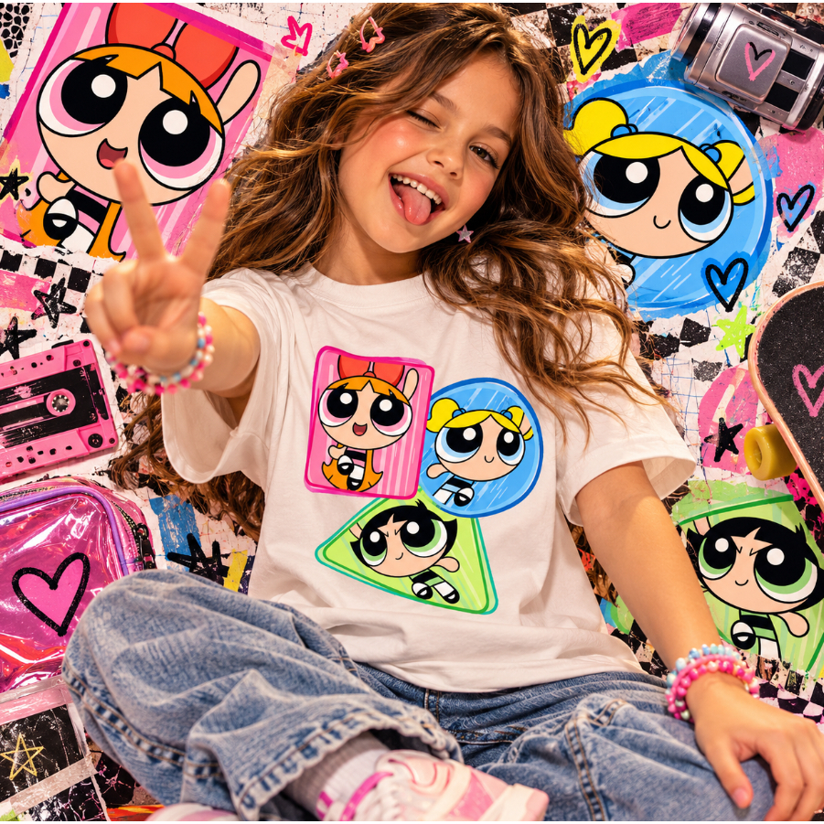 Camiseta Infantil Meninas Super Poderosas Estampa Fashion Blusa Kids Desenho Lindinha Florzinha Docinho