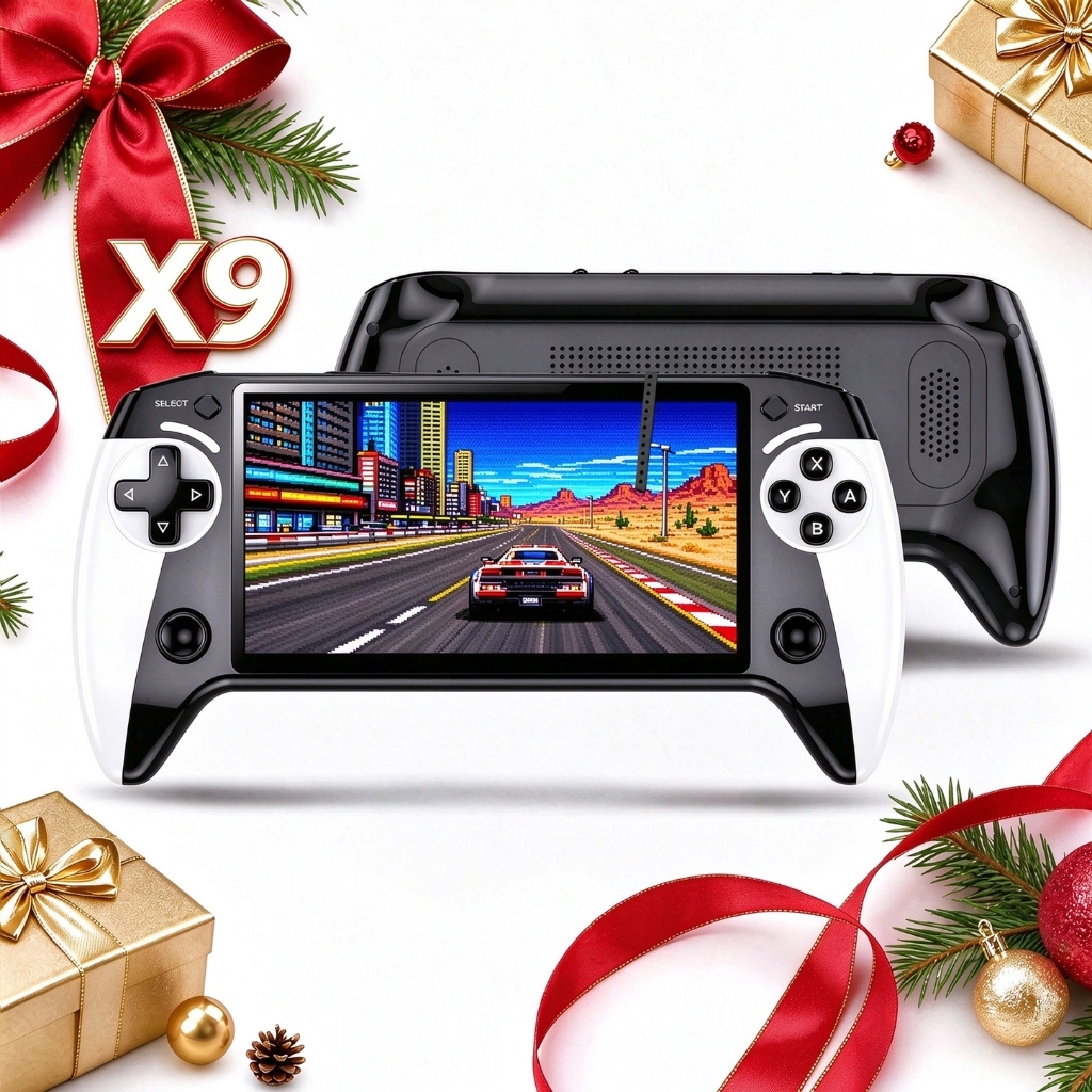 Videogame Portátil Retrô X13S/S9 com Jogos Clássicos Pré-Instalados, Tela 5,5”, Duplo Analógico e Presente de Natal