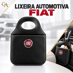 Lixeira Automotiva Fiat Universal Porta-Lixo em Couro Sintético Reforçado para Carro