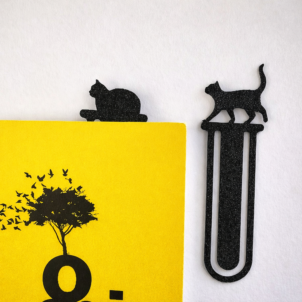 Kit com 5 marca páginas de gatinhos caminhando