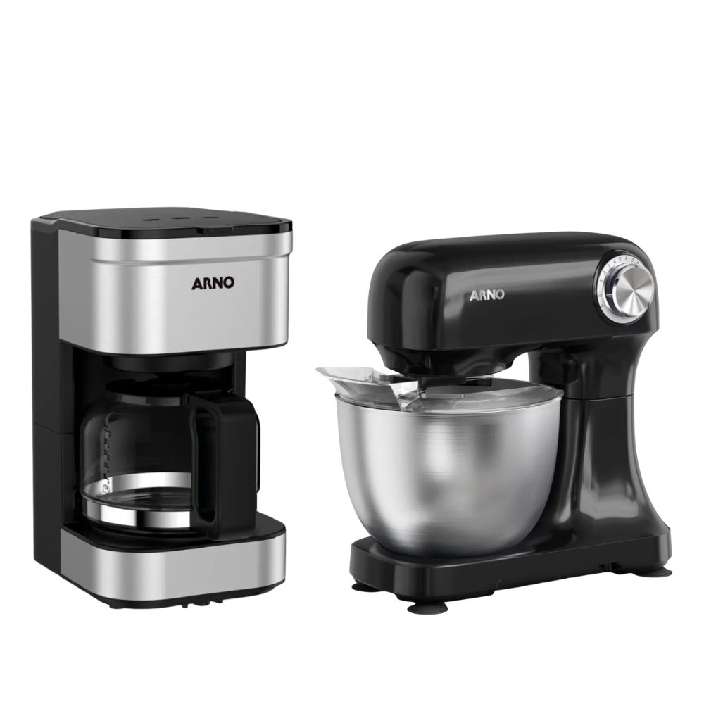 Kit Cafeteira Elétrica Preferita 750ml, Jarra Vidro + Batedeira Planetária 3,5L Com 12 Velocidades
