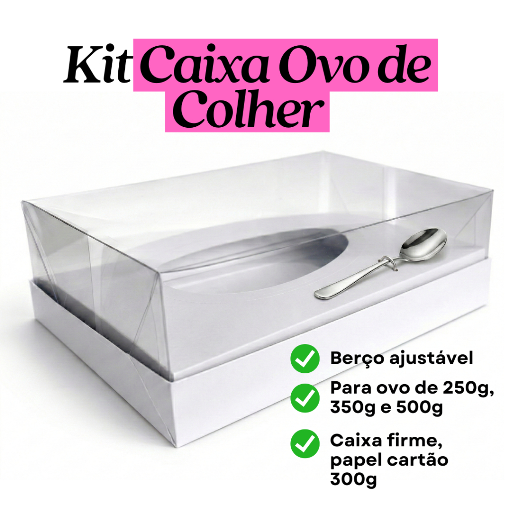 KIT 10/20/50 CAIXA OVO DE COLHER GOURMET AJUSTÁVEL 250/350/500g PÁSCOA em Oferta na Shopee