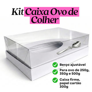 KIT 10/20/50 CAIXA OVO DE COLHER GOURMET AJUSTÁVEL 250/350/500g PÁSCOA em Oferta na Shopee