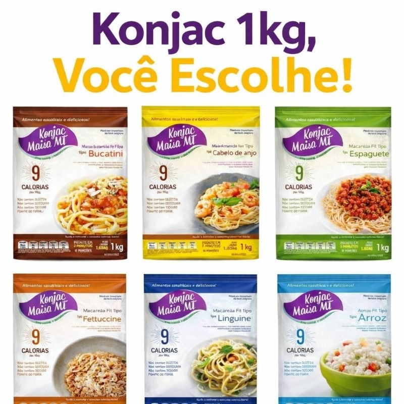 Konjac Macarrão 1 Kg Massa Zero Para Diversos Tipos de Dieta Original em Oferta na Shopee
