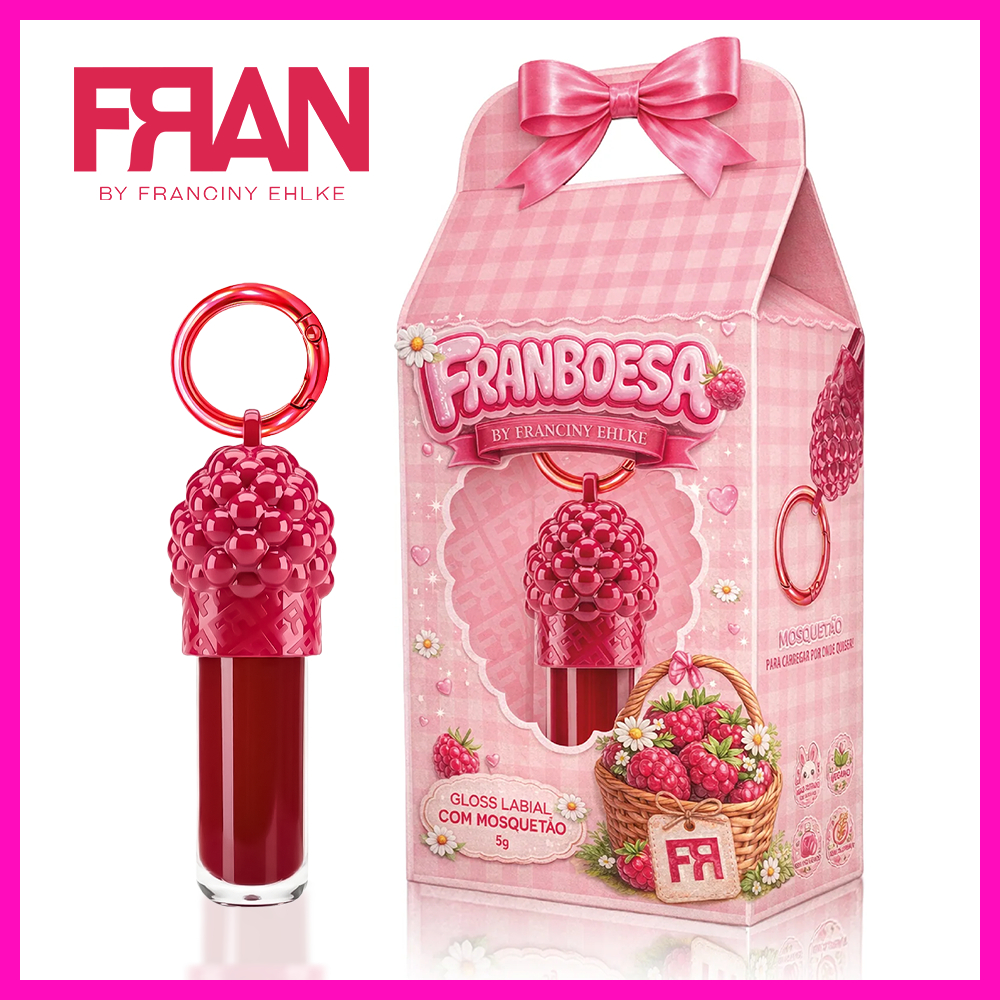 Franciny Ehlke Gloss Labial Franboesa 5g (Aquele efeito de lábios macios com brilho vinílico)