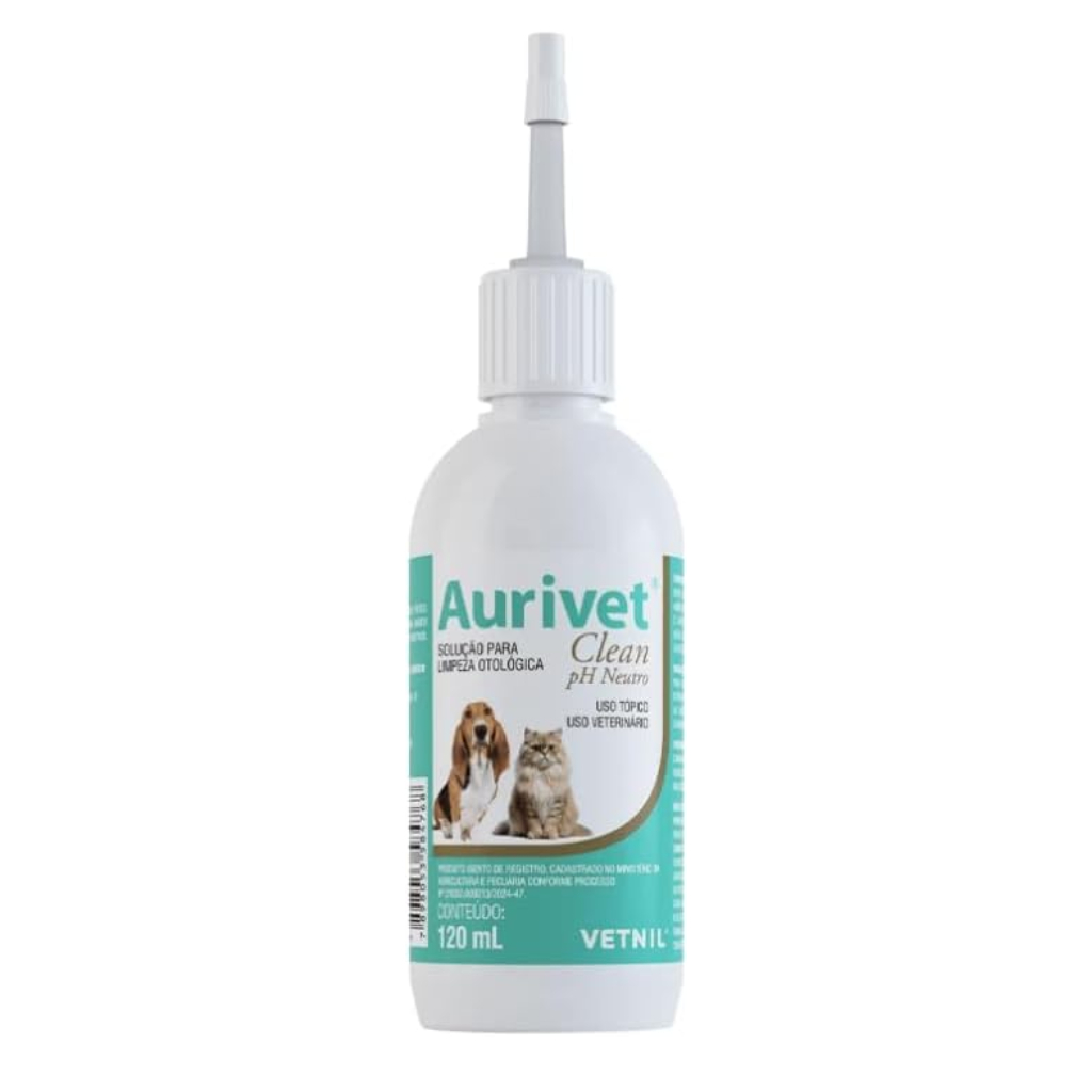 Solução para Limpeza Otológica Cães e Gatos – Aurivet Clean 120ml