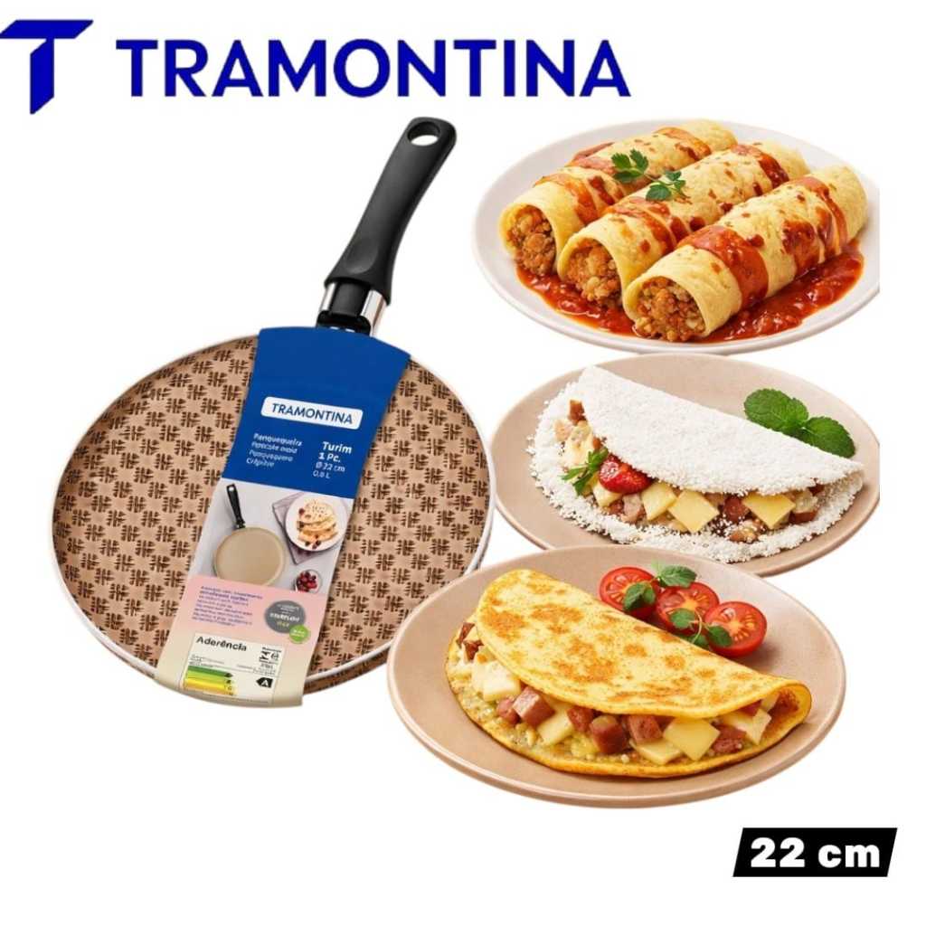Panquequeira Tramontina Turim 22cm Vermelha Antiaderente Starflon Max – Panqueca, Tapioca e Crepioca