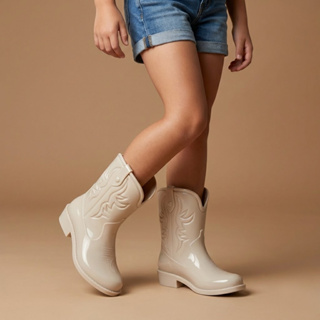 Galocha Infantil Menina Bota Texana Glitter Cano Medio Moda Blogueirinha em Oferta na Shopee