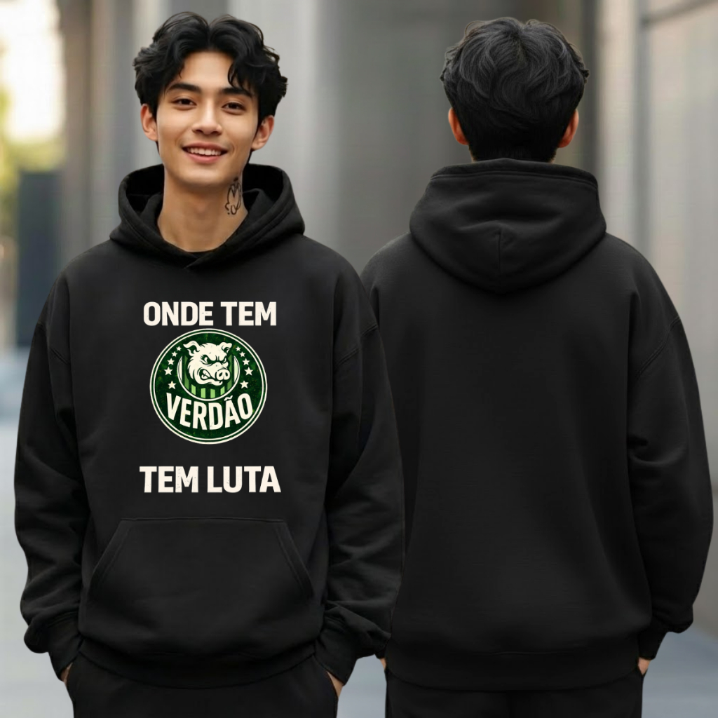 Blusa Moletom Palmeiras Onde tem Verdão Tem Luta Unissex Flanelado com Capuz  Blusa de Frio