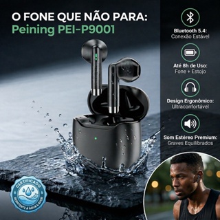 Fone De Ouvido Sem Fio Bluetoth 5.4 Tws Resistente Água Suor Academia Peining Ligação Corrida IOS Android em Oferta na Shopee
