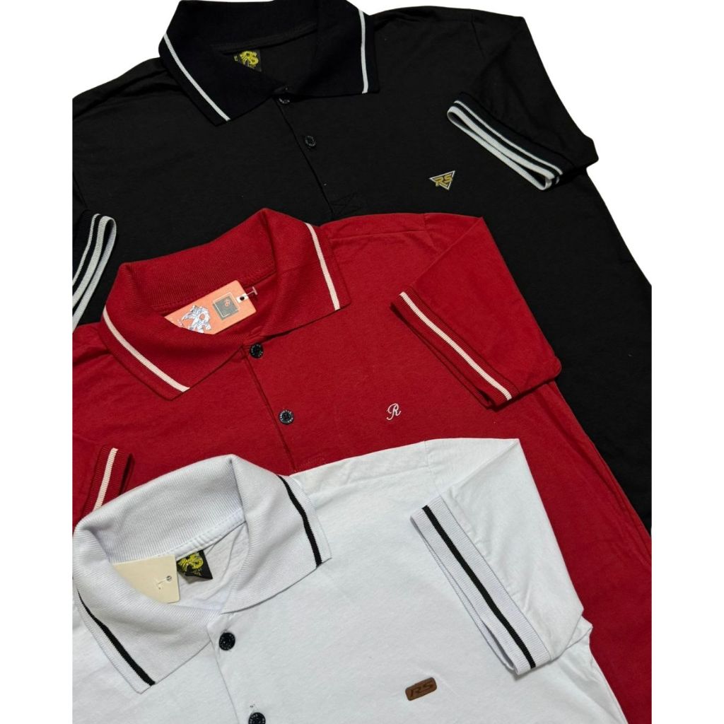 Kit com 3 e com 2 Camiseta Gola Polo Tradicional Algodão P M G GG De Homem Masculino Promoção em Oferta na Shopee