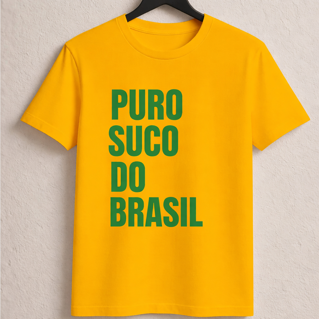 Camisa Camiseta Feminina Masculina Blusa Tendência Puro Suco Brasil Copa 2026 Oferta