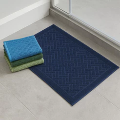 Kit 2 Toalha De Piso Premium Saida de Banho 100% Algodão Tapete Felpudo Macia Absorvente Hotel 40x75cm atoalhado
